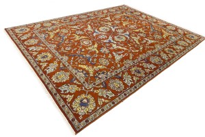 Rust Orange Floral Tribal 9X12 Chobi Serapi Oriental Rug