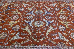 Rust Orange Floral Tribal 9X12 Chobi Serapi Oriental Rug