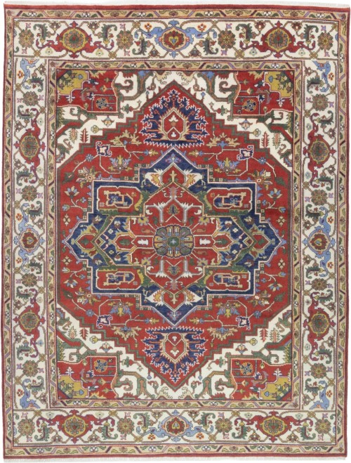 Red Floral 9X12 Heriz Serapi Oriental Rug