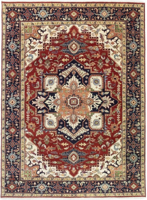 Red Geometric 9X12 Heriz Serapi Oriental Rug