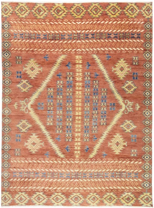 Rust Geometric Tribal 9X12 Oriental Rug