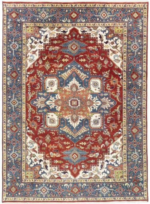 Red Geometric 9X12 Heriz Serapi Oriental Rug