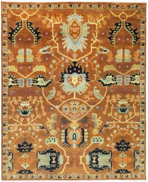 Rust Orange Floral 8X10 Chobi Oriental Rug