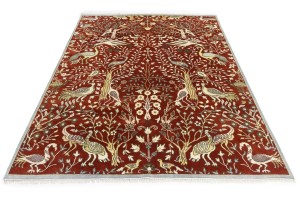 Red Pictorial Tribal 8X10 Chobi Oriental Rug