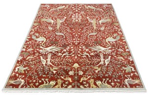 Red Pictorial Tribal 8X10 Chobi Oriental Rug