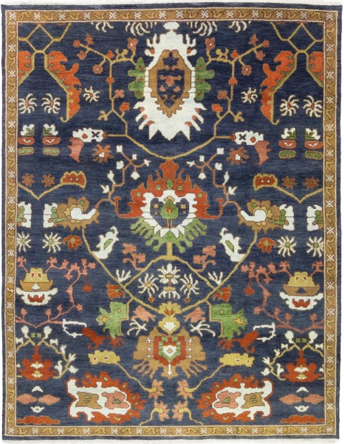 Hale Navy Floral 8X10 Chobi Oriental Rug