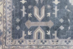 Dark Gray Floral 12X18 Oushak Oriental Rug