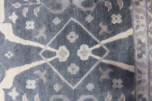 Dark Gray Floral 12X18 Oushak Oriental Rug
