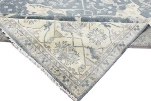 Dark Gray Floral 12X18 Oushak Oriental Rug