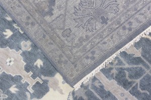Dark Gray Floral 12X18 Oushak Oriental Rug