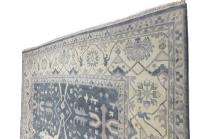 Dark Gray Floral 12X18 Oushak Oriental Rug