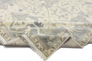 Cream Floral 12X18 Oushak Oriental Rug