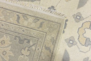 Cream Floral 12X18 Oushak Oriental Rug