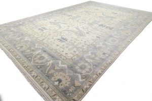 Cream Floral 12X18 Oushak Oriental Rug