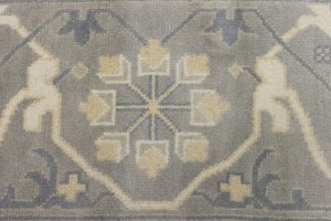 Cream Floral 12X18 Oushak Oriental Rug