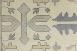 Cream Floral 12X18 Oushak Oriental Rug