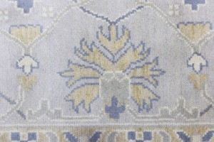Gray Floral 10X14 Oushak Oriental Rug