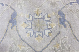 Gray Floral 10X14 Oushak Oriental Rug