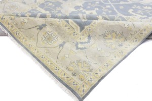 Gray Floral 10X14 Oushak Oriental Rug