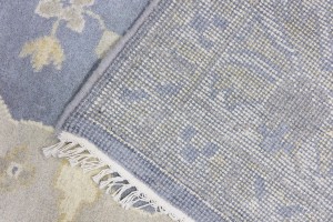 Gray Floral 10X14 Oushak Oriental Rug