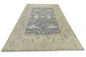 Gray Floral 10X14 Oushak Oriental Rug
