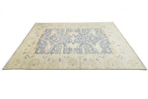 Gray Floral 10X14 Oushak Oriental Rug