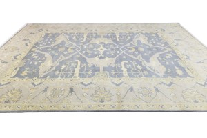 Gray Floral 10X14 Oushak Oriental Rug