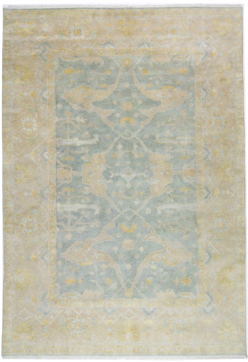 Gray Floral 10X14 Oushak Oriental Rug