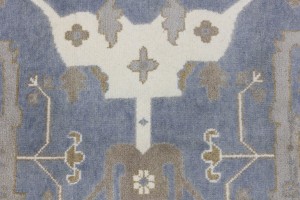 Gray Floral 10X14 Oushak Oriental Rug