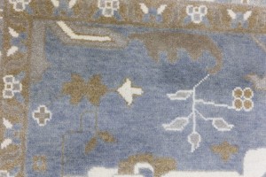 Gray Floral 10X14 Oushak Oriental Rug