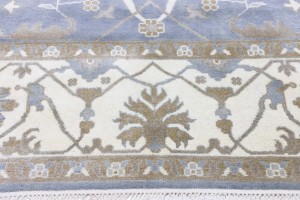 Gray Floral 10X14 Oushak Oriental Rug