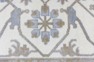 Gray Floral 10X14 Oushak Oriental Rug