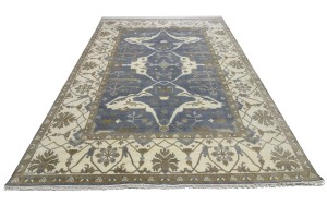 Gray Floral 10X14 Oushak Oriental Rug