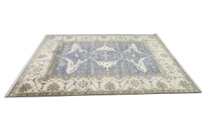 Gray Floral 10X14 Oushak Oriental Rug