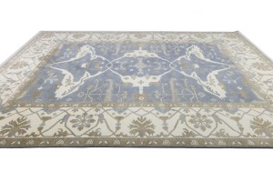 Gray Floral 10X14 Oushak Oriental Rug