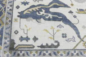 Cream Floral 8X10 Oushak Oriental Rug