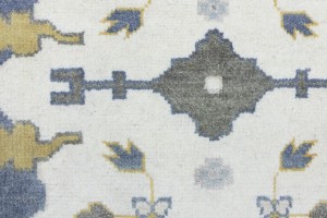 Cream Floral 8X10 Oushak Oriental Rug