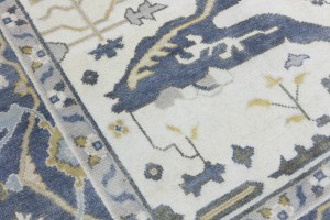 Cream Floral 8X10 Oushak Oriental Rug