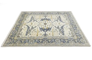 Cream Floral 8X10 Oushak Oriental Rug