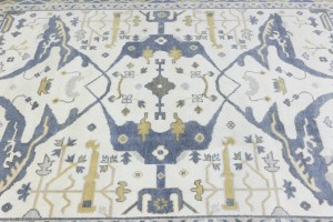 Cream Floral 8X10 Oushak Oriental Rug
