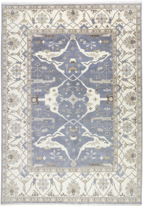 Gray Floral 10X14 Oushak Oriental Rug