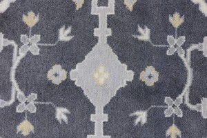 Dark Gray Floral 10X14 Oushak Oriental Rug