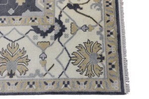 Dark Gray Floral 10X14 Oushak Oriental Rug