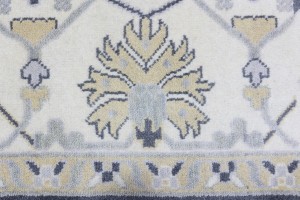 Dark Gray Floral 10X14 Oushak Oriental Rug