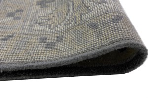 Dark Gray Floral 10X14 Oushak Oriental Rug