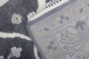 Dark Gray Floral 10X14 Oushak Oriental Rug