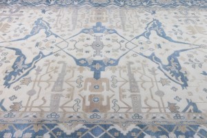 Cream Floral 12X18 Oushak Oriental Rug