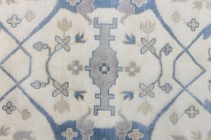 Cream Floral 12X18 Oushak Oriental Rug