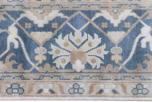 Cream Floral 12X18 Oushak Oriental Rug