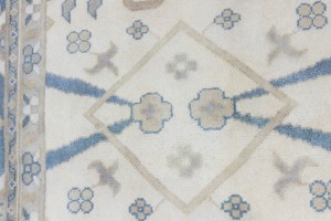 Cream Floral 12X18 Oushak Oriental Rug